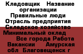 Кладовщик › Название организации ­ Правильные люди › Отрасль предприятия ­ Складское хозяйство › Минимальный оклад ­ 30 000 - Все города Работа » Вакансии   . Амурская обл.,Благовещенск г.